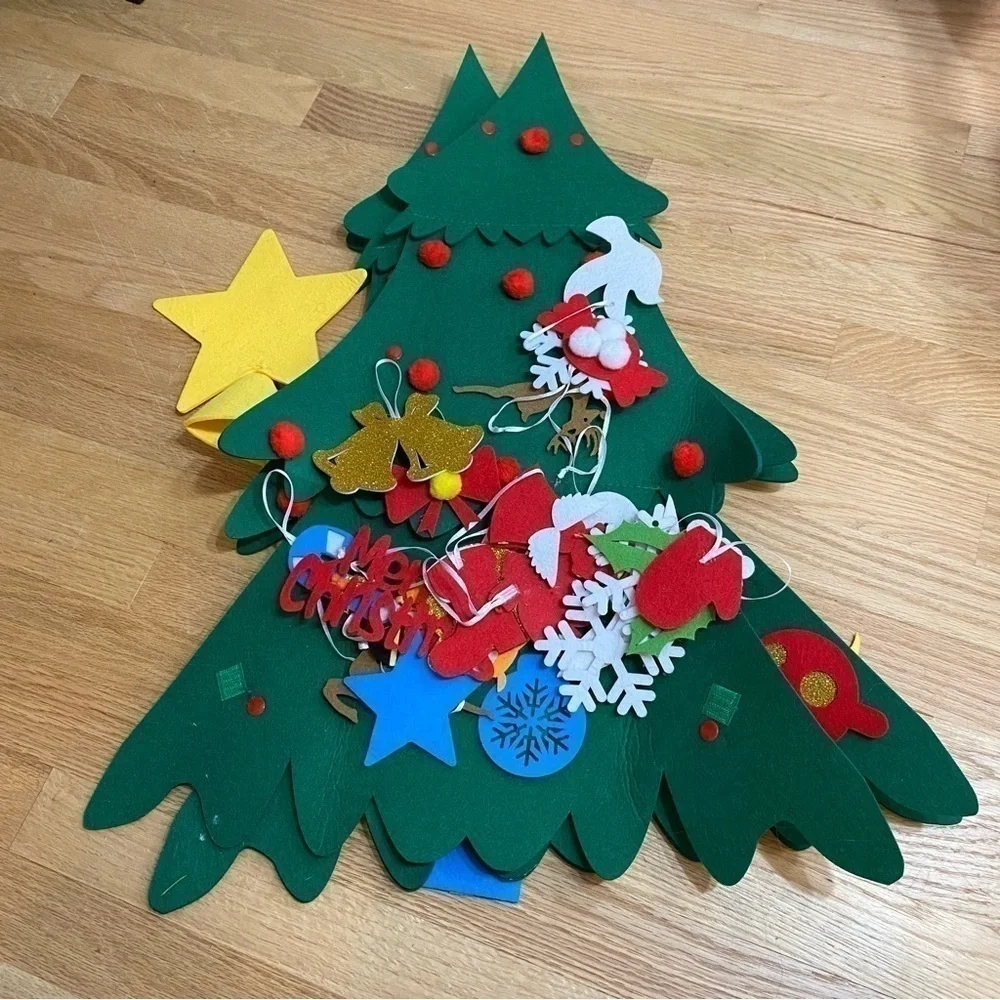 Felt Christmas Tray Kids Baby Decoration Toy Star Ornaments